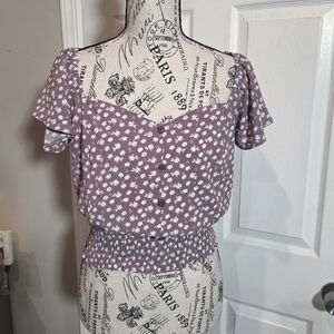 Monteau Mauve Floral Blouse